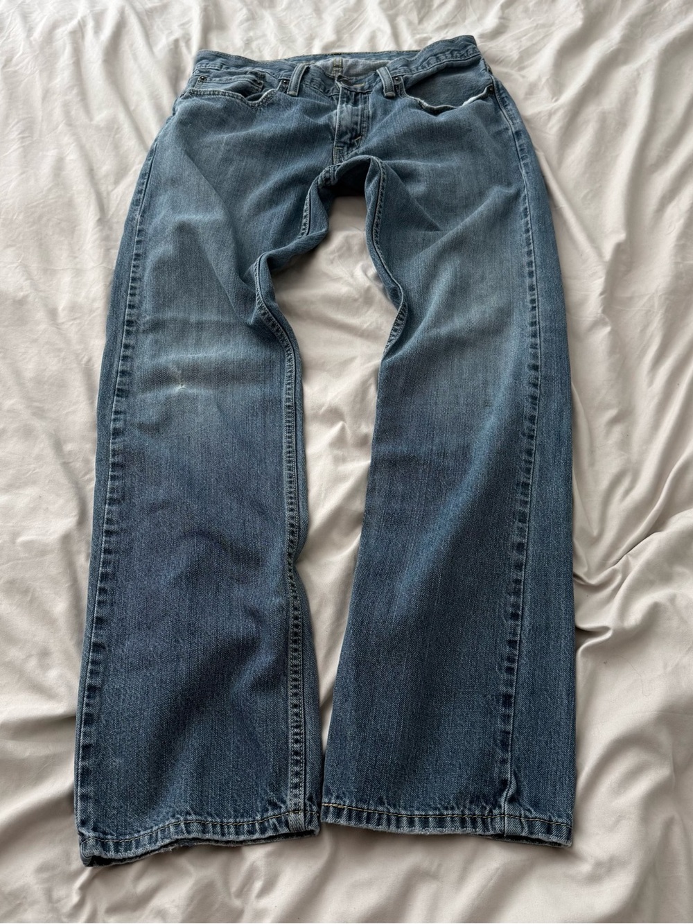 Levi’s 514 Vintage Workwear Distressed Low Rise Bootcut Medium Wash Jeans